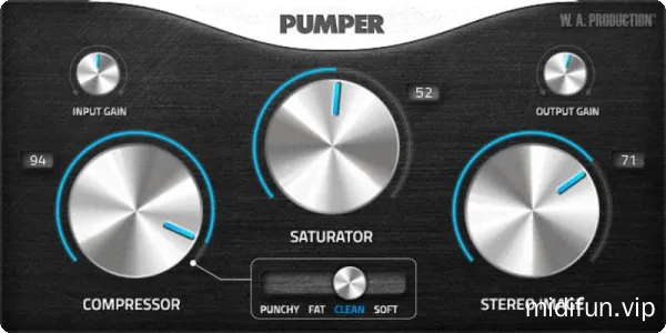 压缩失真立体声拓展效果器独立版本-W.A. Production Pumper v1.0.1 WiN-MAC-1